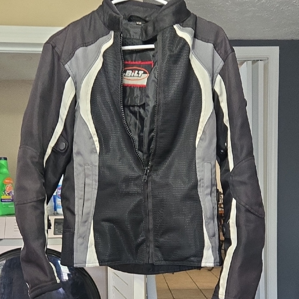 Vibrant Black and Gray Leather Jacket